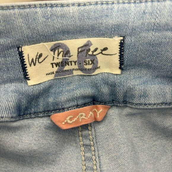 Free People CRVY High Rise Lace Up Skinny Jeans Size 26 Light Blue OB839226 - Picture 7 of 10